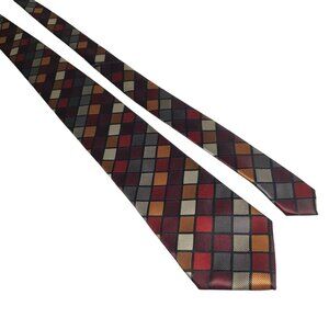 Stafford Essentials Designer Necktie Men Tie Red Black Orange Office Core Dad